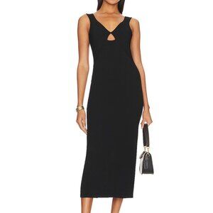 Rails Vienna Ribbed Midi Dress Black Sz Small